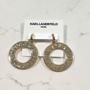 Karl Lagerfeld Gold 2" Hoop Earrings